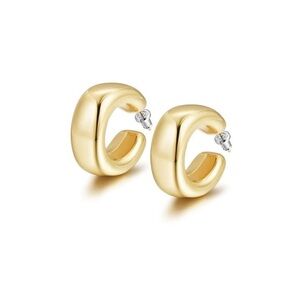 Gold Puff Hoop Earrings